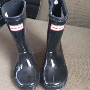 Hunter Kids Glossy Black Rain Boots